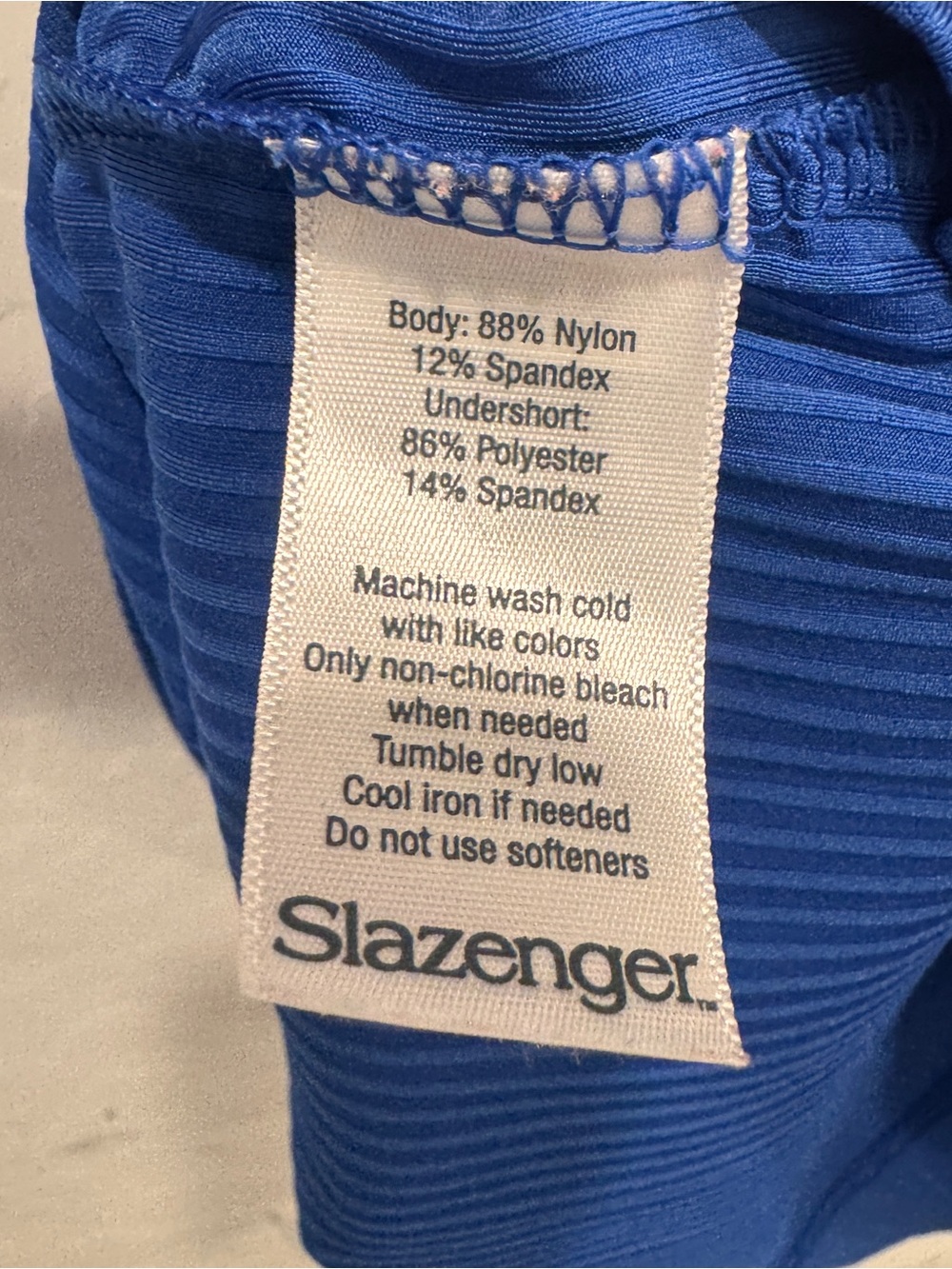Slazenger Blue Sleeveless Tennis Dress with White and Neon Yellow Trim - Picture 9 of 9